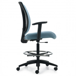 Avro | Upholstered Seat & Back Drafting Stool with Arms