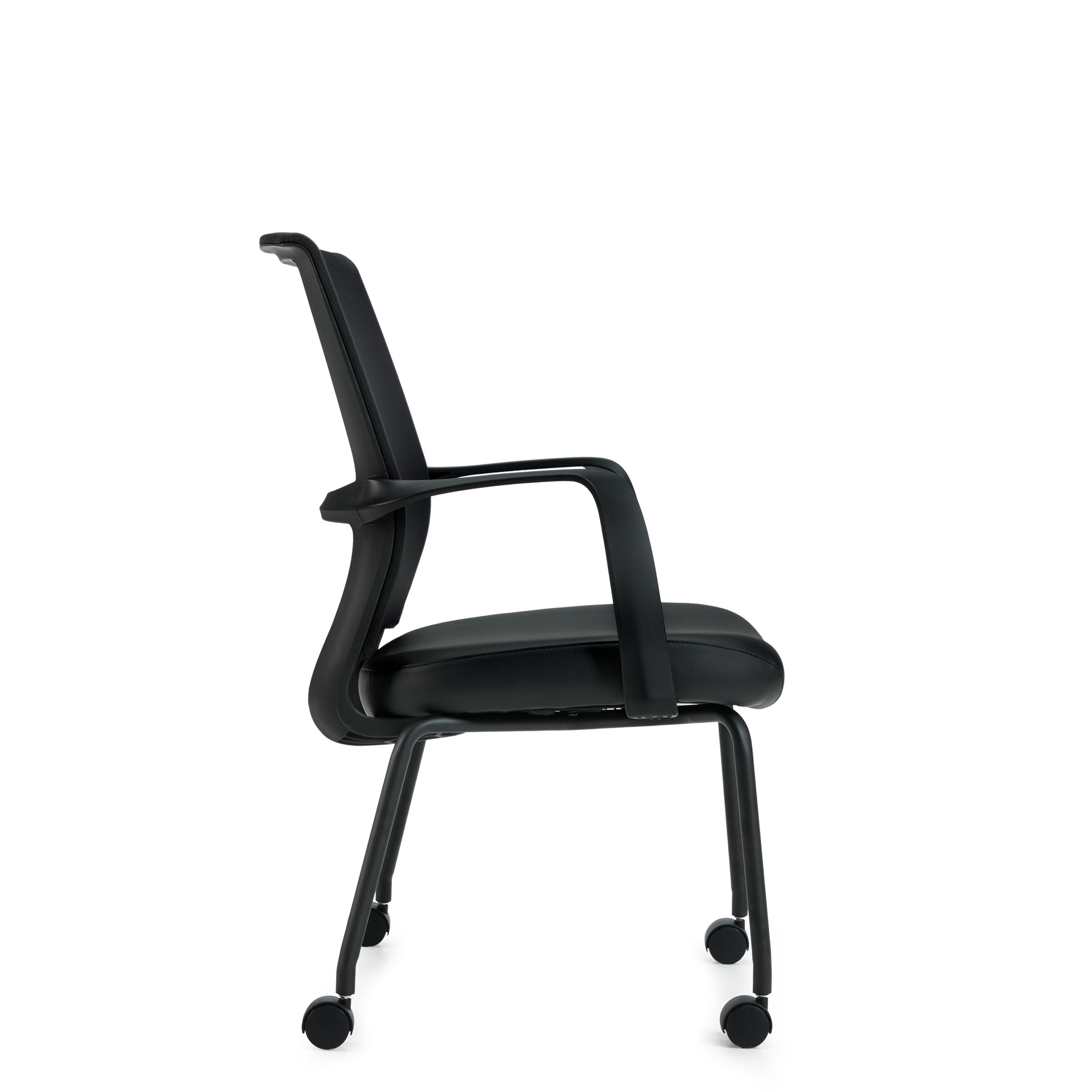 Low Back Mesh Armchair w/ Luxhide Seat