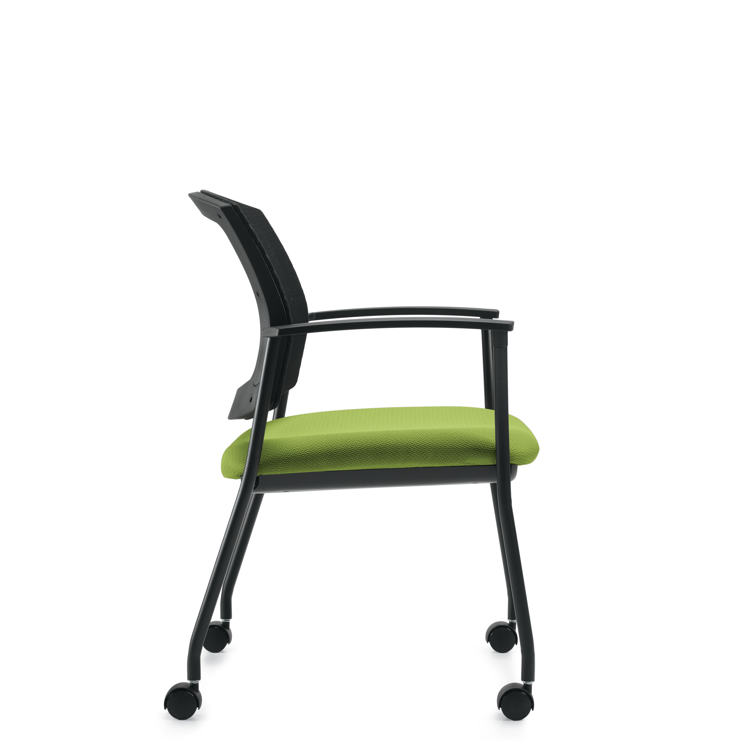 Ibex | Upholstered Seat & Mesh Back Guest Chair on Casters
