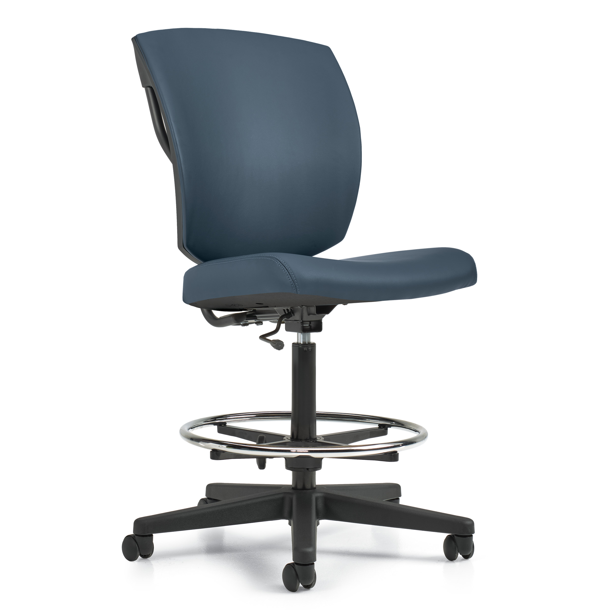 Ibex | Upholstered Seat & Back Armless Drafting Chair