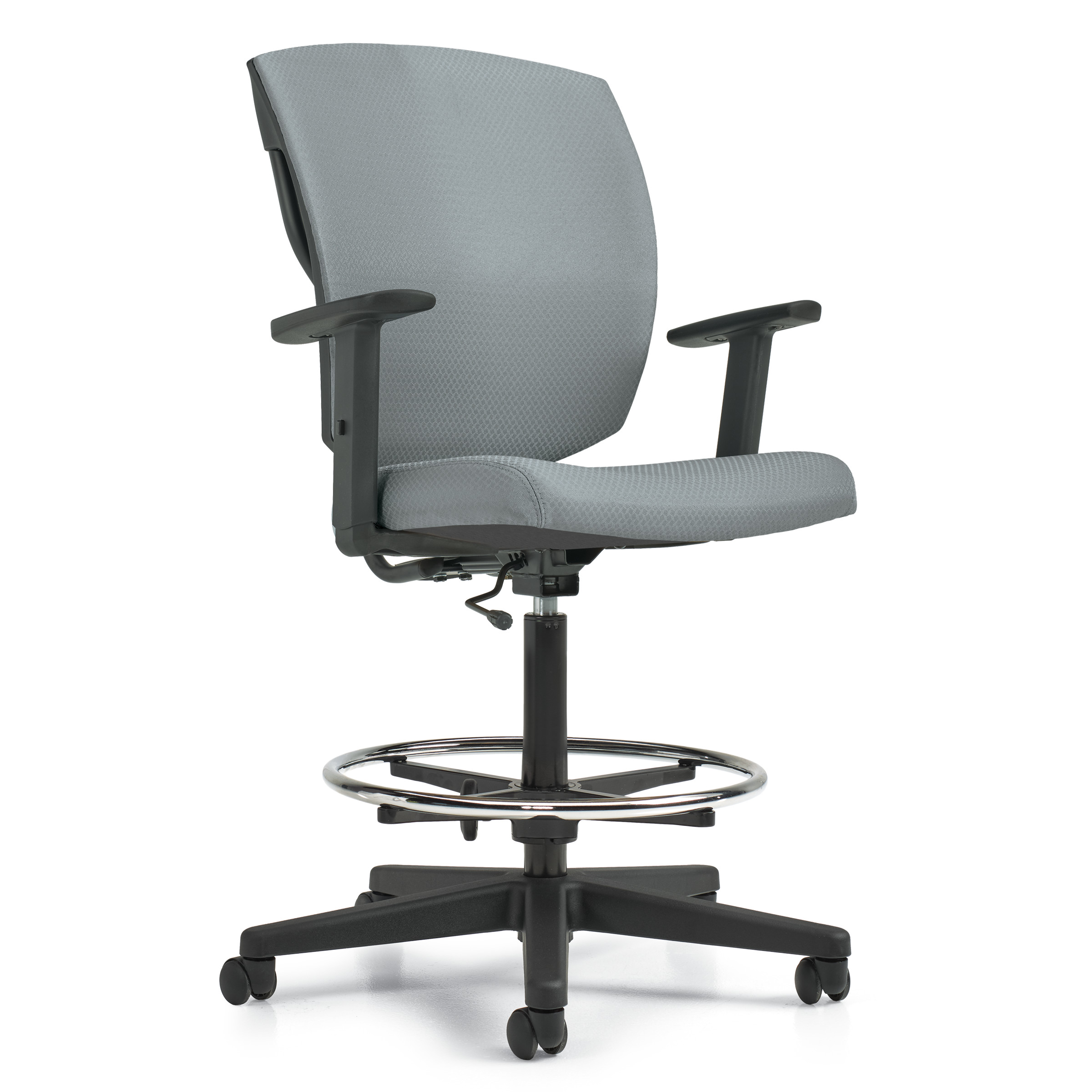 Ibex | Upholstered Seat & Back Drafting Chair with Arms