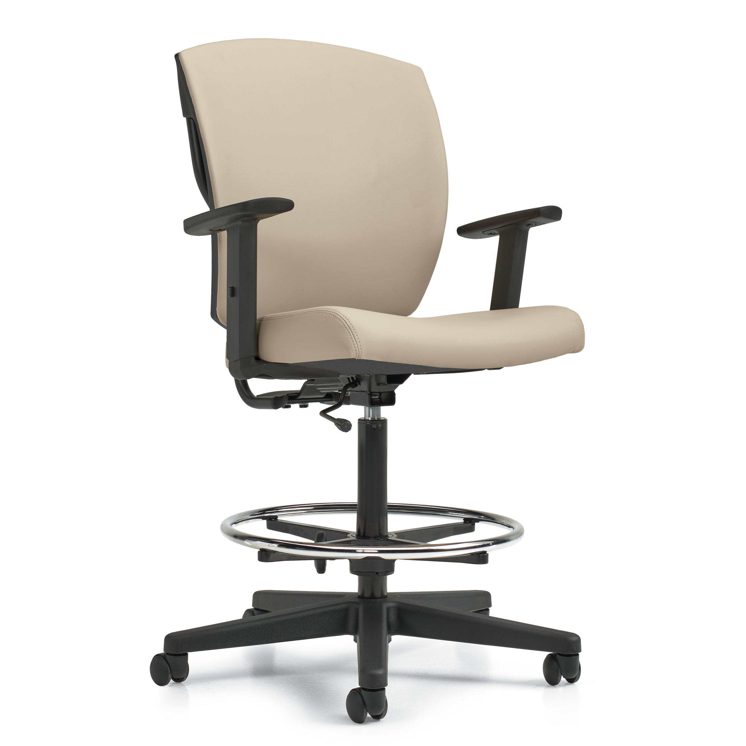 Ibex | Upholstered Seat & Back Drafting Chair with Arms