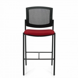 Ibex | Armless Mesh Back & Upholstered Seat Guest Bar Stool