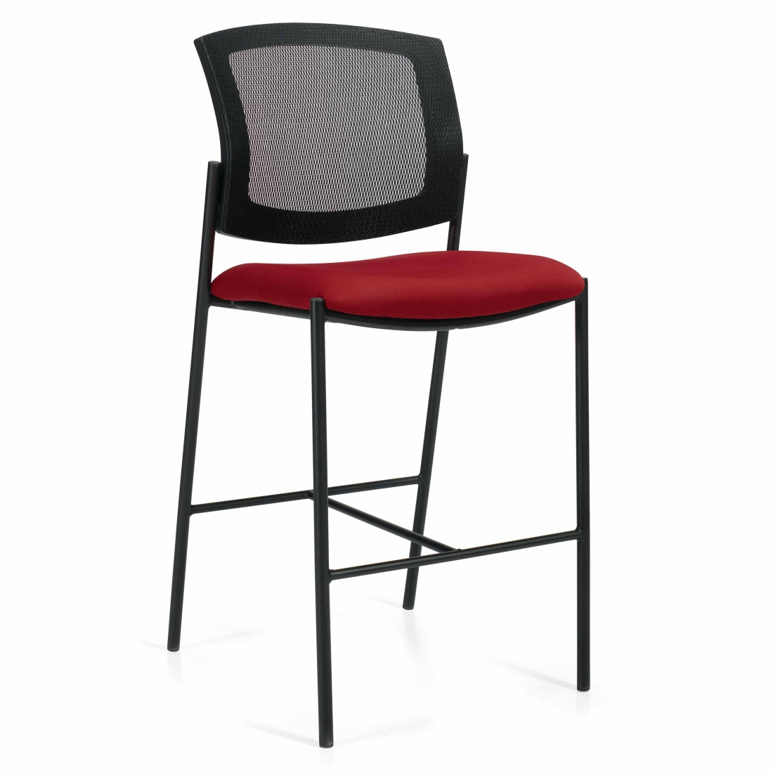 Ibex | Armless Mesh Back & Upholstered Seat Guest Bar Stool