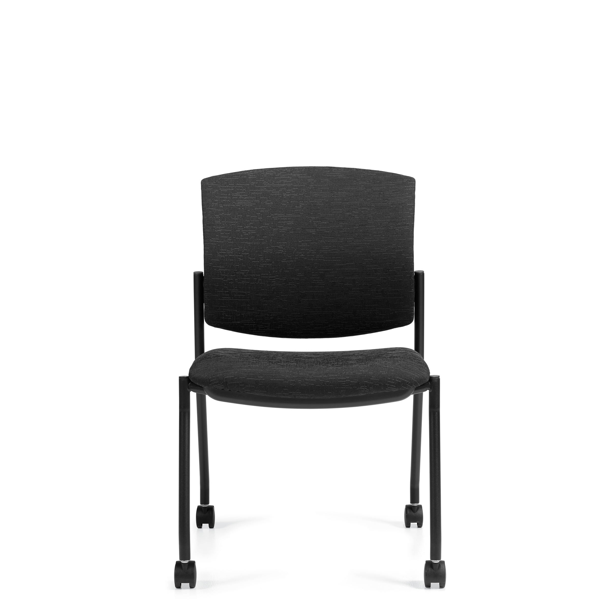 Ibex | Upholstered Seat & Back Armless Guest Chair on Casters