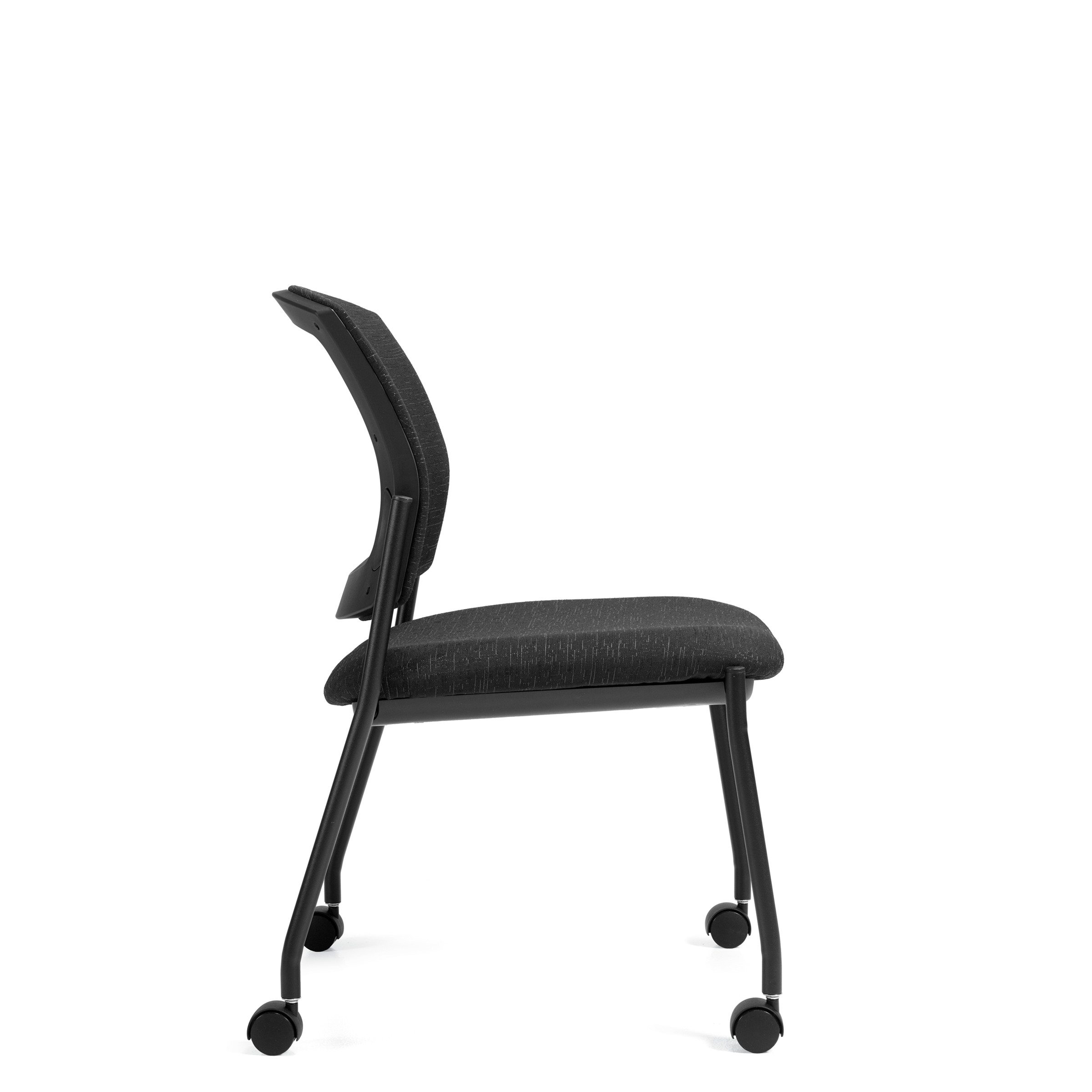 Ibex | Upholstered Seat & Back Armless Guest Chair on Casters