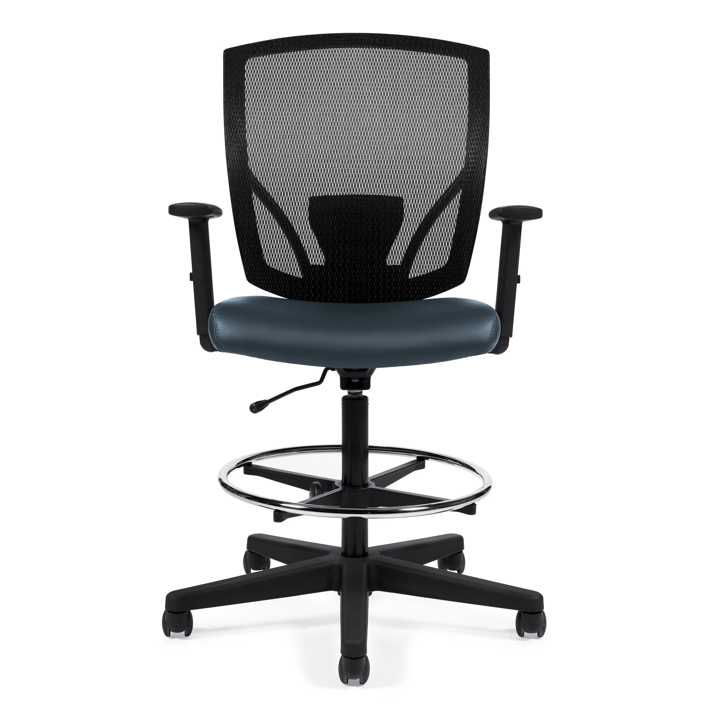 Ibex | Upholstered Seat & Mesh Back Drafting Task Chair with Arms
