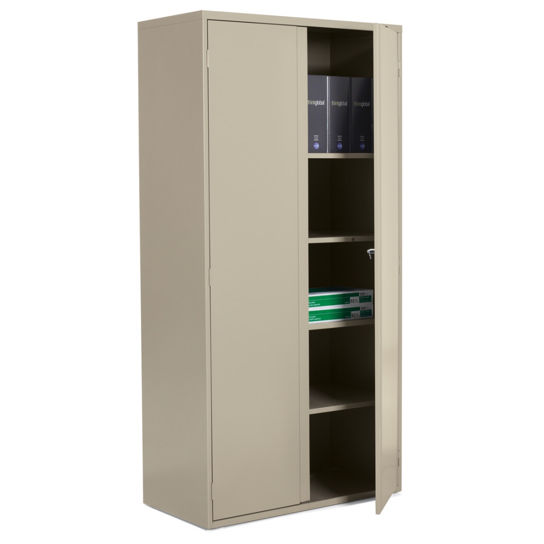 72" High Recessed Angled Full Pull Storage Cabinet