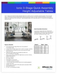 Ionic 3-Stage Quick Assembly Height Adjustable Tables | Sell Sheet