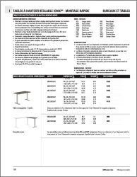 Tables à hauteur réglable Ionic - montage rapide | Liste de prix