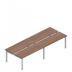 Ionic | 132"L Quad Pack Dual Sided Table Desks, 24"D