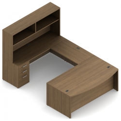 Ionic | Management Suite with Bow Front Desk - 72"W x 108"D x 65"H overall