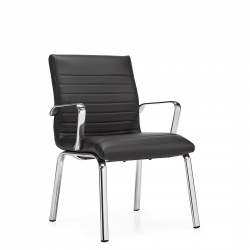 Ultra | Fauteuil d'invité à dossier moyen, piétement à quatre pieds