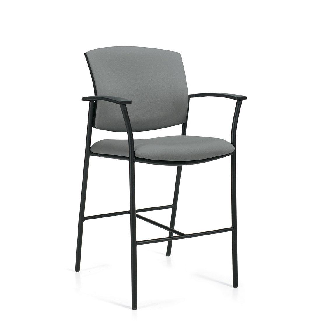 Kompanion | Tabouret de comptoir avec accoudoirs, dossier et assise rembourés