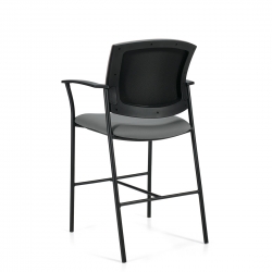 Kompanion | Tabouret de comptoir avec accoudoirs, dossier et assise rembourés