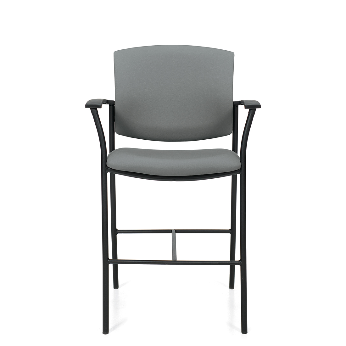 Kompanion | Tabouret de comptoir avec accoudoirs, dossier et assise rembourés