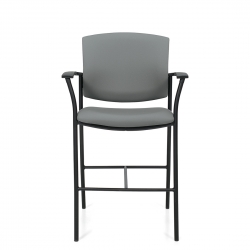 Kompanion | Tabouret de comptoir avec accoudoirs, dossier et assise rembourés