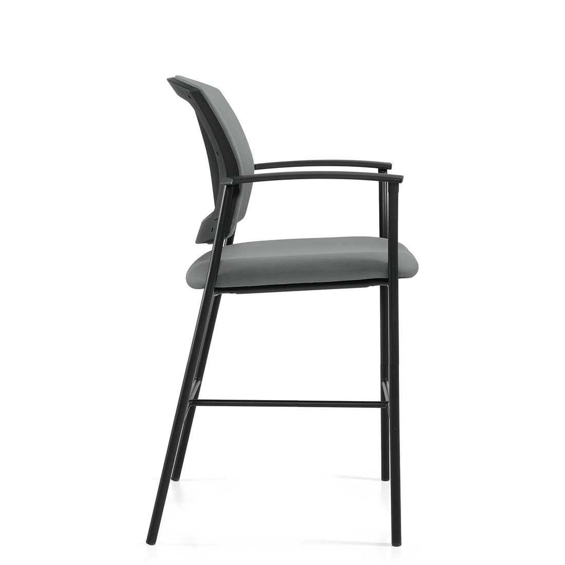 Kompanion | Tabouret de comptoir avec accoudoirs, dossier et assise rembourés