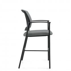 Kompanion | Tabouret de comptoir avec accoudoirs, dossier et assise rembourés