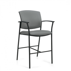 Kompanion | Tabouret de comptoir avec accoudoirs, dossier et assise rembourés