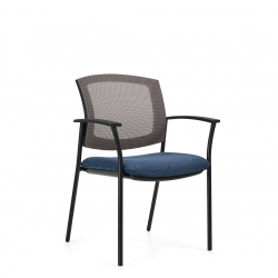 Kompanion | Fauteuil d'invité, dossier en tissu maillé et assise rembourrée