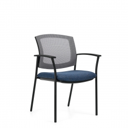 Kompanion | Fauteuil d'invité, dossier en tissu maillé et assise rembourrée