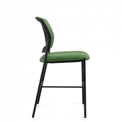 Kompanion | Tabouret de comptoir sans accoudoirs, dossier et assise rembourés