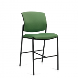 Kompanion | Tabouret de comptoir sans accoudoirs, dossier et assise rembourés