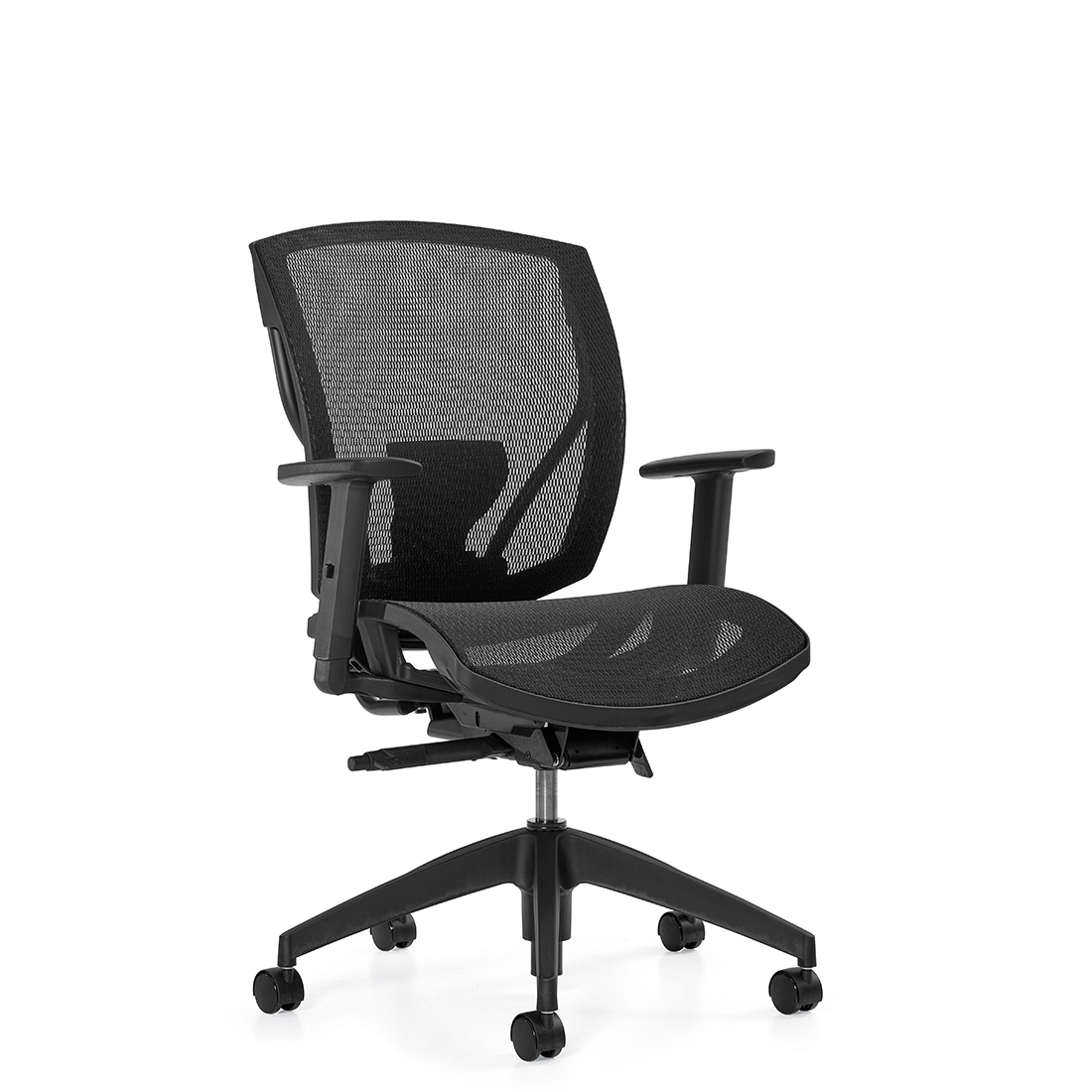 IBEX | Fauteuil à basculement synchronisé avec capteur de poids, assise et dossier haut en tissu maillé