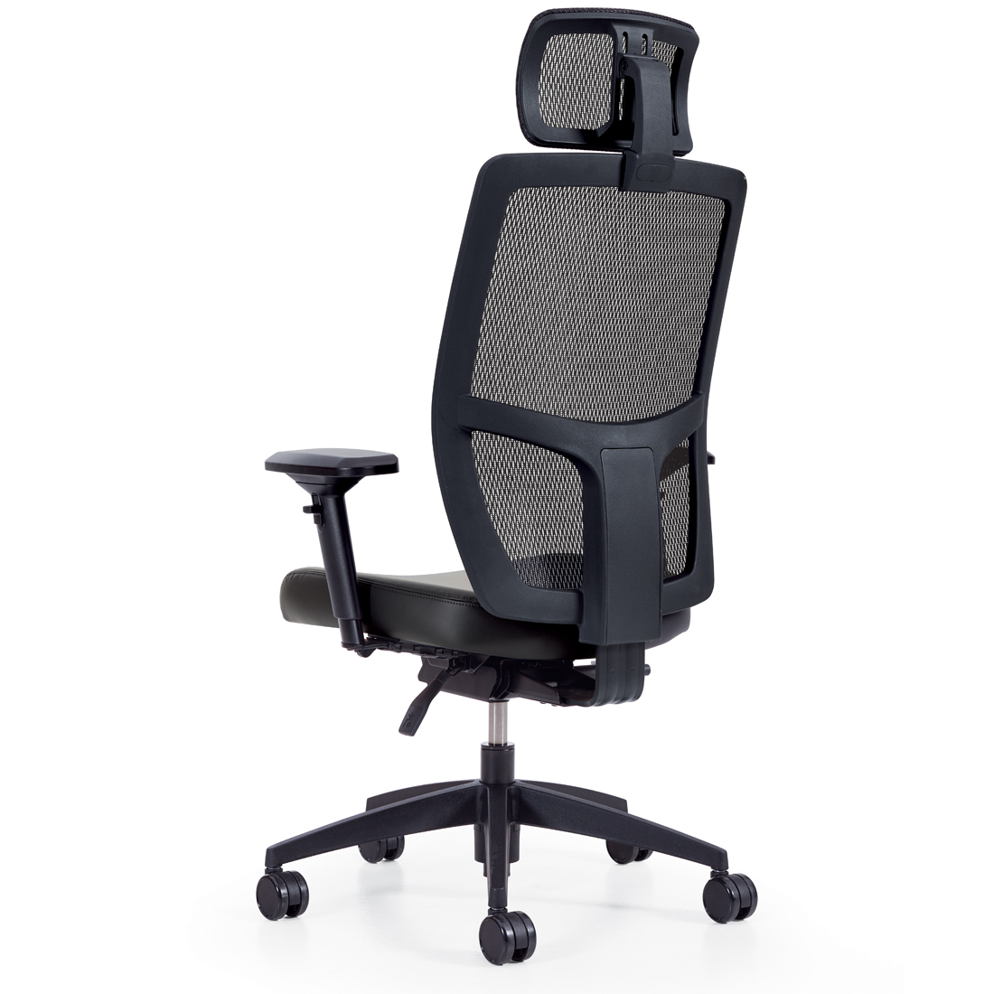 Format+ | High Back Weight Sensing Synchro-Tilter with Headrest, Upholstered Seat and Mesh Back