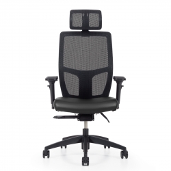 Format+ | High Back Weight Sensing Synchro-Tilter with Headrest, Upholstered Seat and Mesh Back