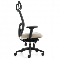 Format+ | Fauteuil à basculements multiples, assise rembourrée et dossier haut en tissu maillé avec appui-tête