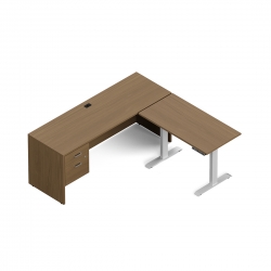 Newland | Bureau en L avec table à hauteur réglable en 3 stades