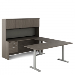 Newland | Bureau de direction en U avec table à hauteur réglable en 3 stades