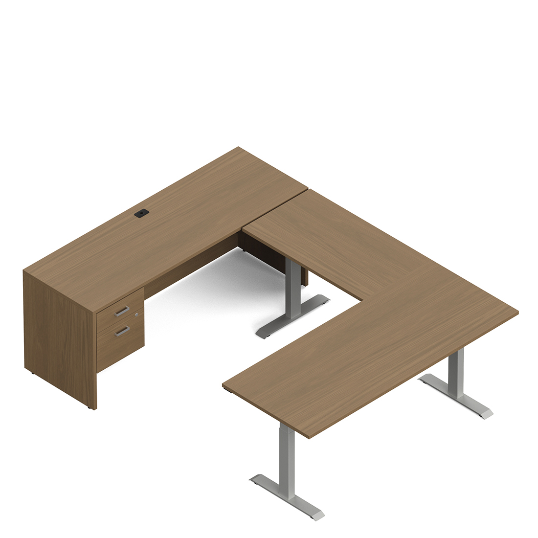 Newland | "U" Shaped Desk with 3-Stage Height Adjustable Table