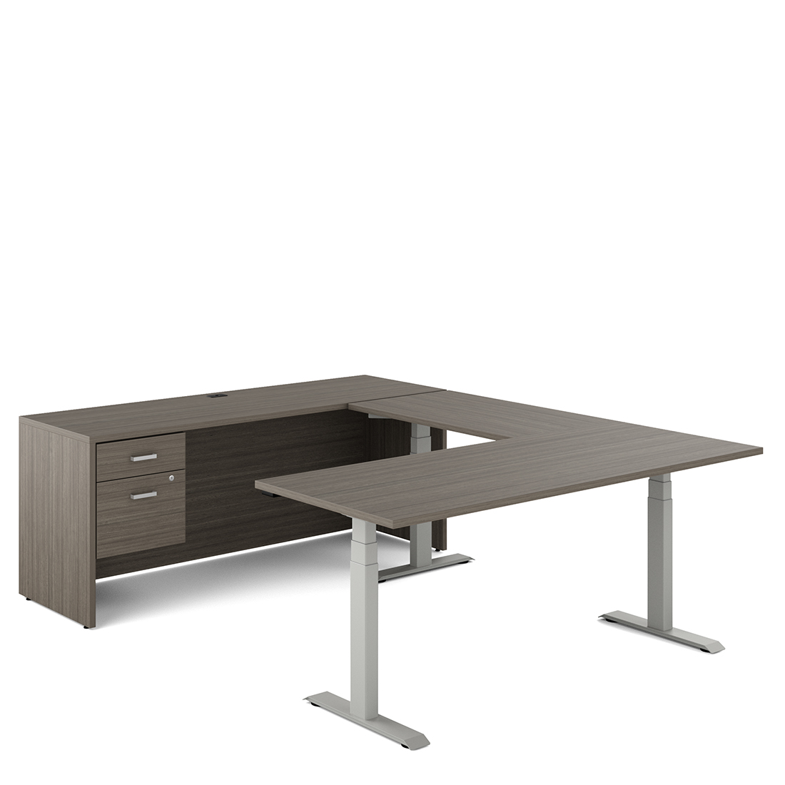 Newland | Bureau en U avec table à hauteur réglable en 3 stades