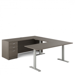 Newland | "U" Shaped Desk with 3-Stage Height Adjustable Table