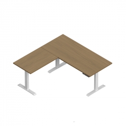 Newland | Table en L à hauteur réglable de 66 po L x 66 po P