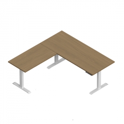 Newland | Table en L à hauteur réglable de 72 po L x 72 po P