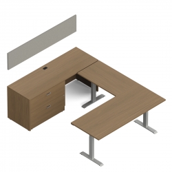 Newland | "U" Shaped Desk with 3-Stage Height Adjustable Table