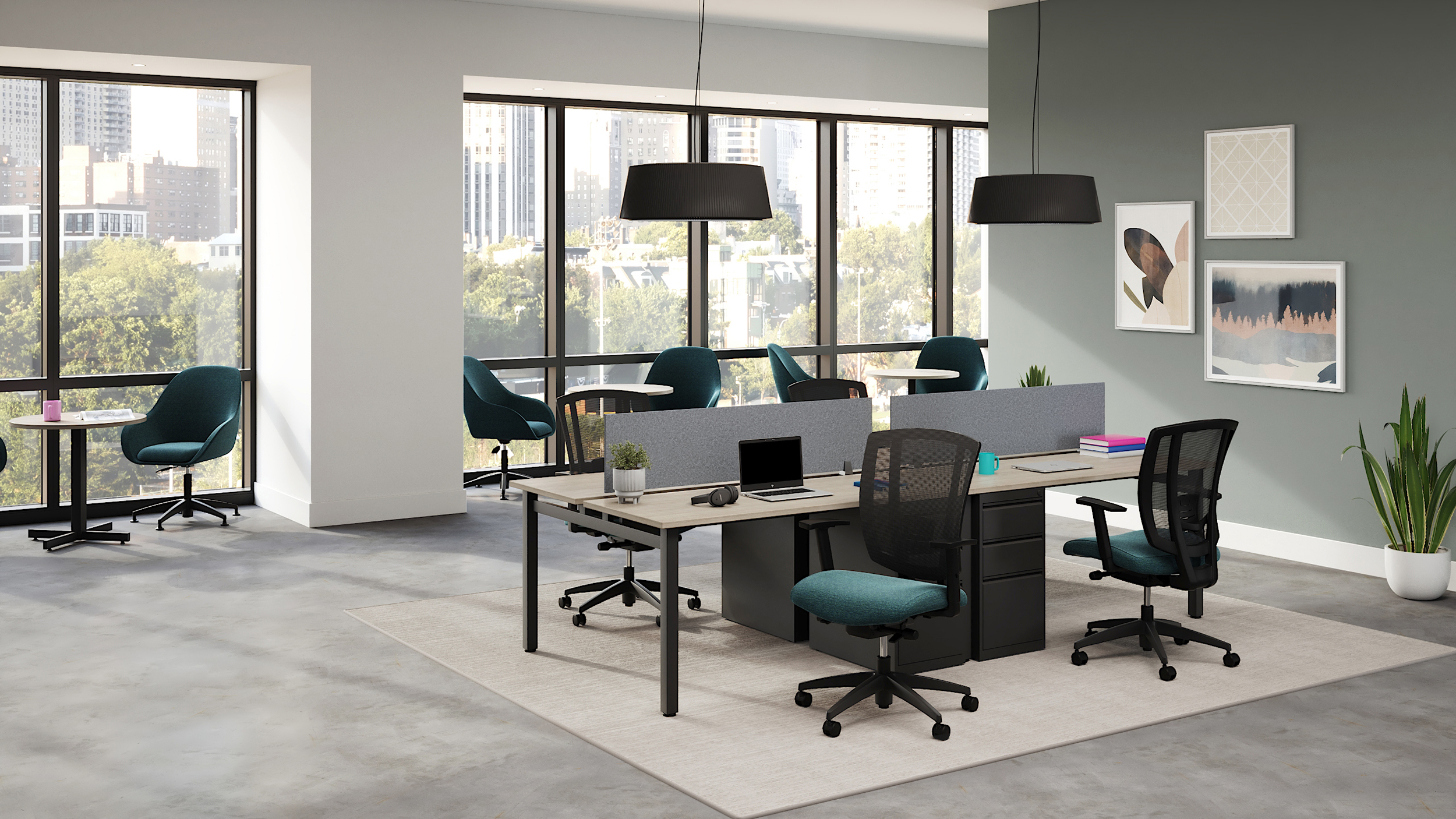 Avro | Upholstered Seat & Mesh Back Synchro-Tilter with Seat Depth Adjustment