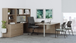 Newland | Bureau en U avec îlot rectangulaire - 72 po L x 102 po P